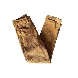 Tan corduroy American eagle straight leg cuffed jeans